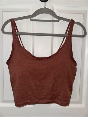 Vuori Women's Double-Strap Cropped Tank Top in Brown